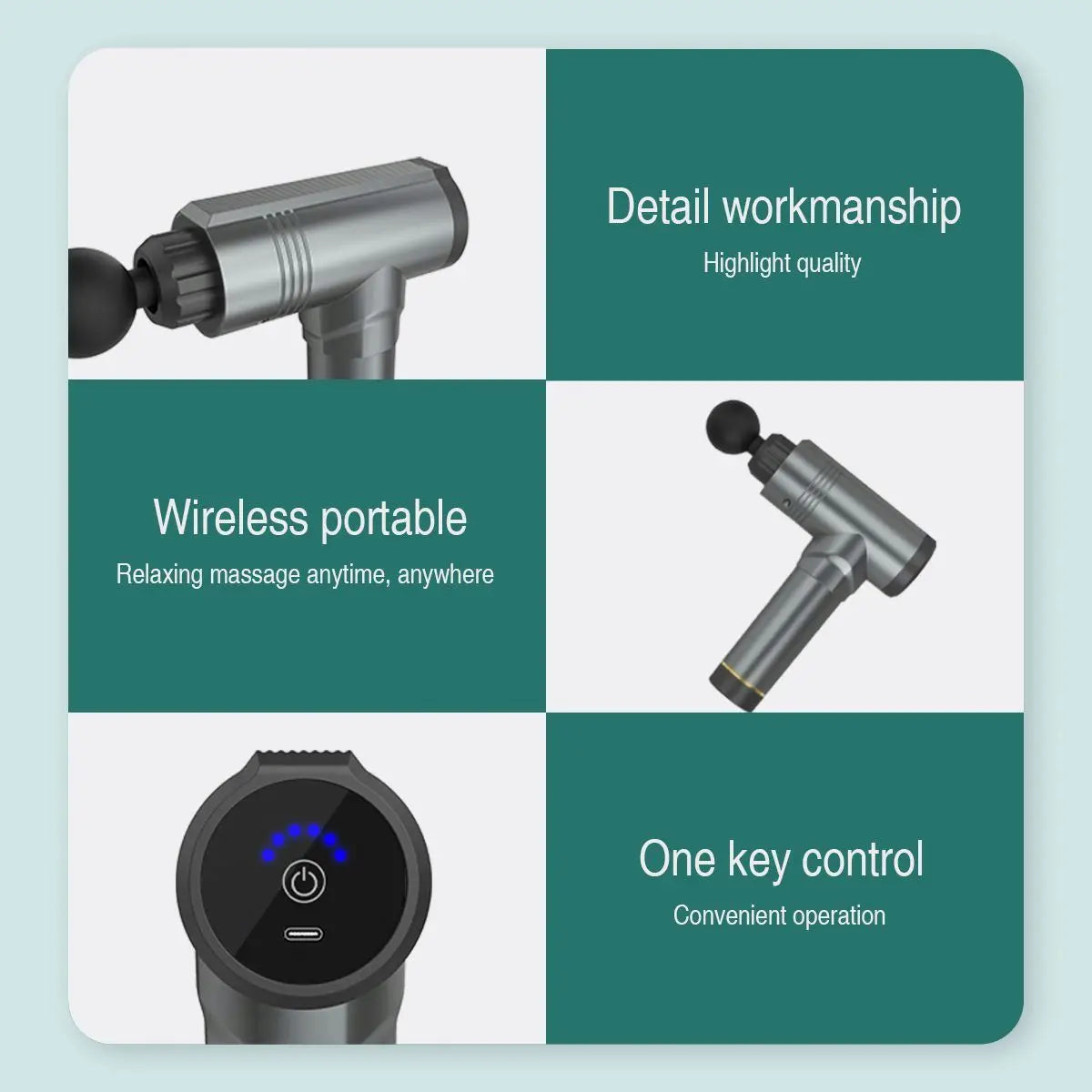 Pistolet de Massage Professionnel Sans Fil – Détente des Tissus Profonds