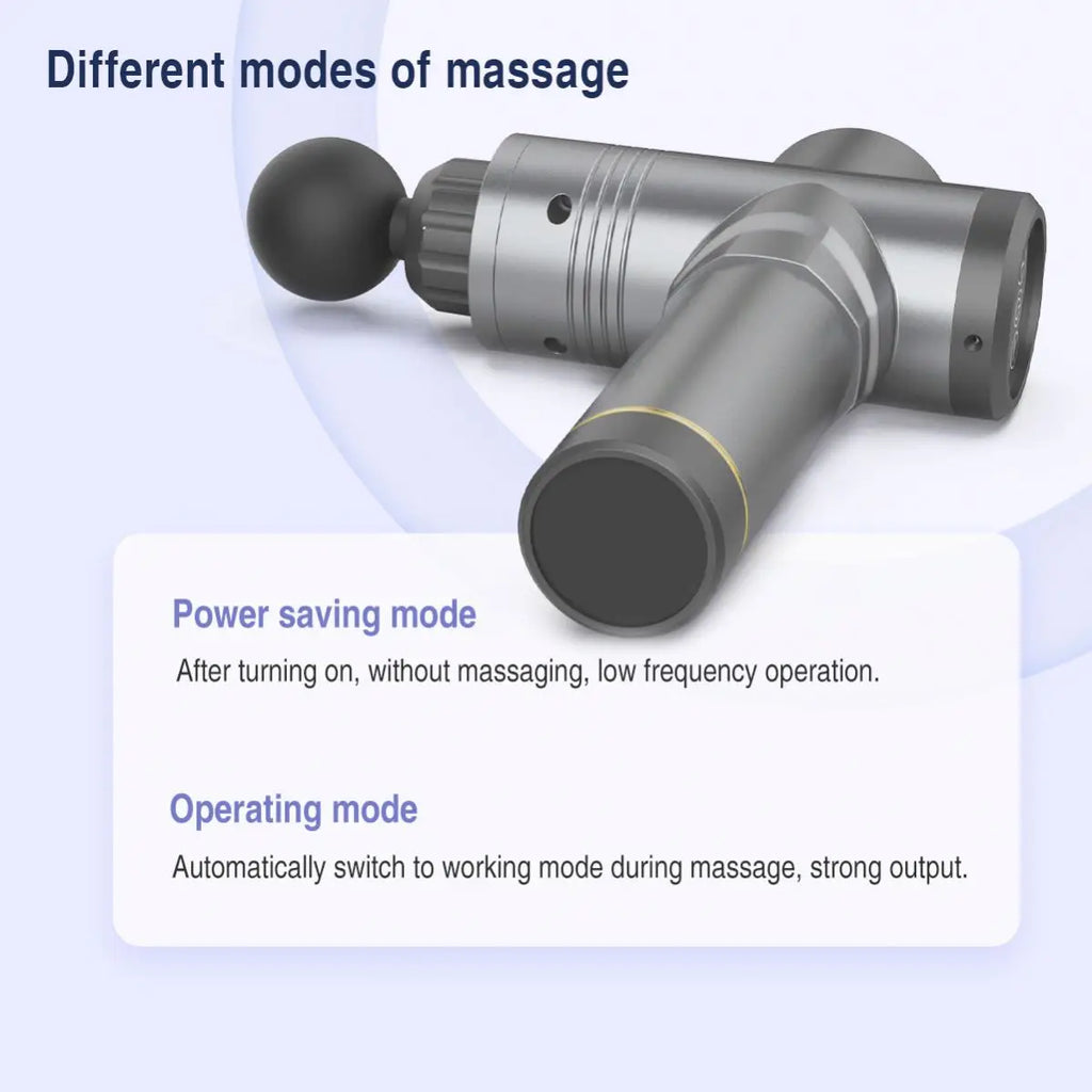 Pistolet de Massage Sans Fil 6 Vitesses – 4 Têtes pour la Récupération