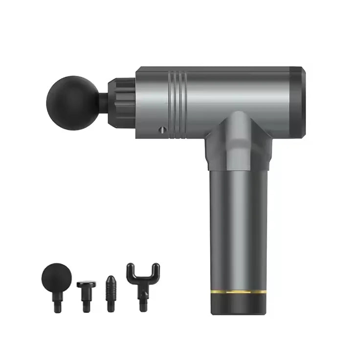 Pistolet de Massage Sans Fil 6 Vitesses – 4 Têtes pour la Récupération